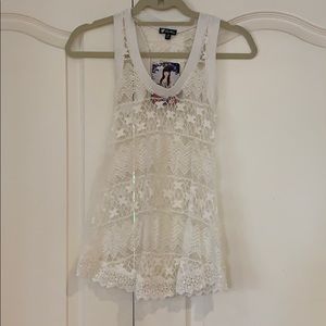 White lace tank top